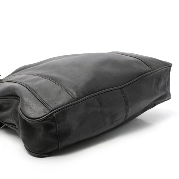 Derek Alexander Leather Shoulder Bag Black Brown Tote Purse Plaid Lining Classic - Picture 14 of 14